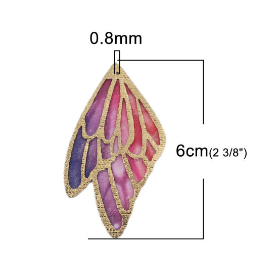 Picture of Fabric Pendants Butterfly Wing Multicolor 6cm x 3.4cm, 5 PCs