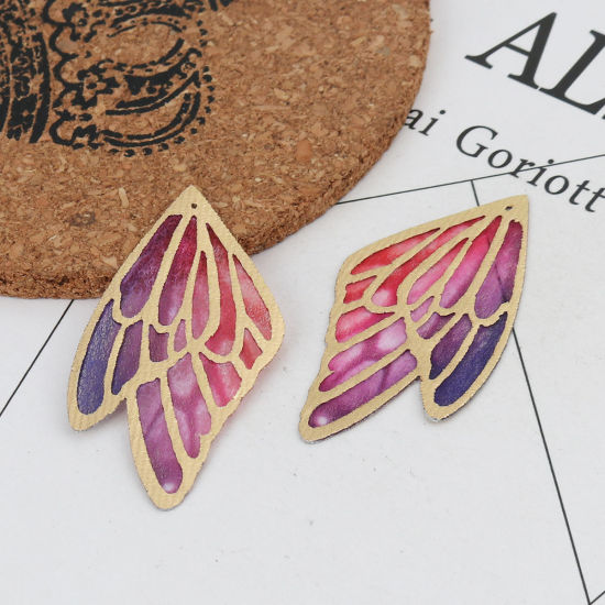 Picture of Fabric Pendants Butterfly Wing Multicolor 6cm x 3.4cm, 5 PCs