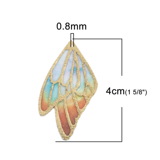 Picture of Fabric Pendants Butterfly Wing Multicolor 4cm x 2.3cm, 5 PCs