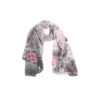 Picture of Polyester Fiber Scarves & Wraps Rectangle Fuchsia Flower Pattern 76cmx45cm, 1 Piece