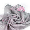Picture of Polyester Fiber Scarves & Wraps Rectangle Fuchsia Flower Pattern 76cmx45cm, 1 Piece