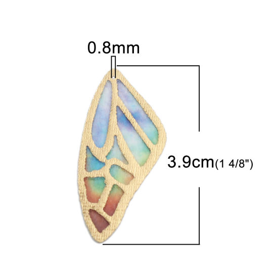 Picture of Fabric Pendants Butterfly Wing Multicolor 3.9cm x 1.8cm, 5 PCs