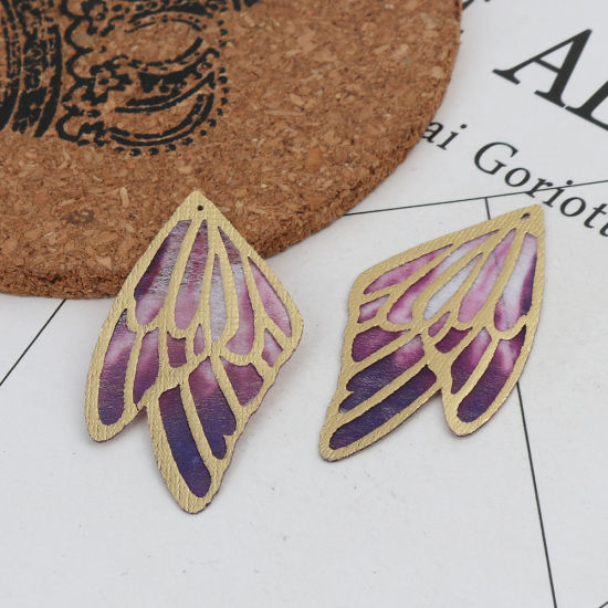 Picture of Fabric Pendants Butterfly Wing Fuchsia 6cm x 3.4cm, 5 PCs