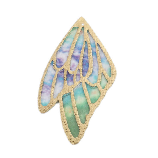 Picture of Fabric Pendants Butterfly Wing Multicolor 4cm x 2.3cm, 5 PCs