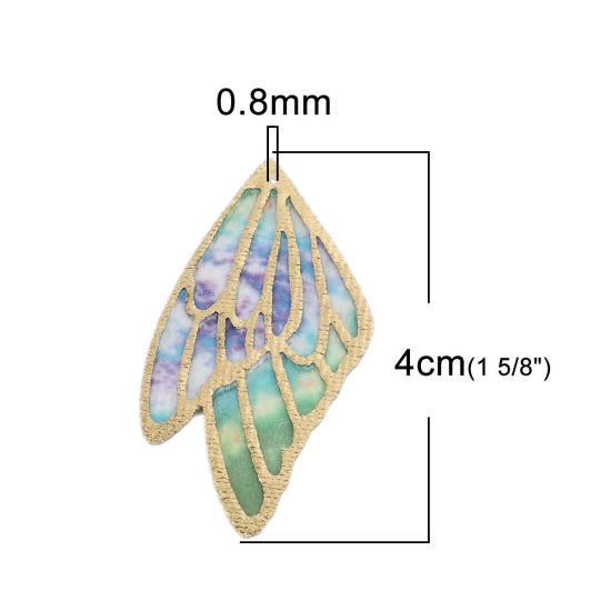 Picture of Fabric Pendants Butterfly Wing Multicolor 4cm x 2.3cm, 5 PCs