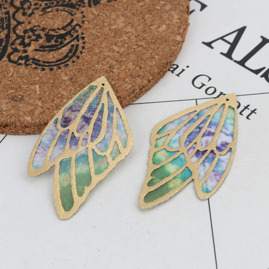 Picture of Fabric Pendants Butterfly Wing Multicolor 4cm x 2.3cm, 5 PCs