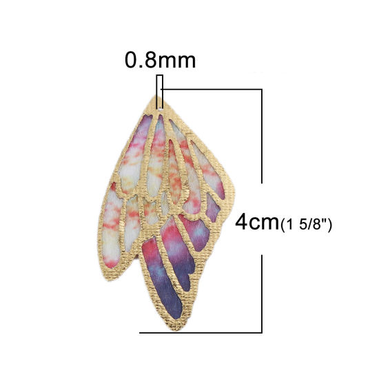 Picture of Fabric Pendants Butterfly Wing Multicolor 4cm x 2.3cm, 5 PCs