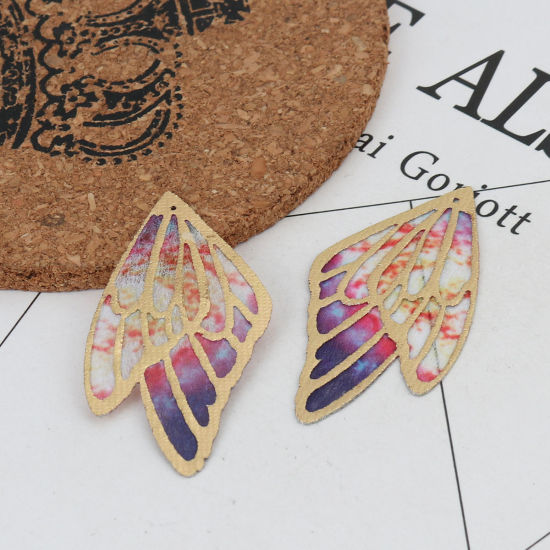 Picture of Fabric Pendants Butterfly Wing Multicolor 4cm x 2.3cm, 5 PCs