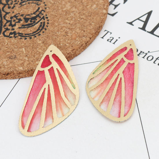 Picture of Fabric Pendants Butterfly Wing Multicolor 4cm x 2cm, 5 PCs