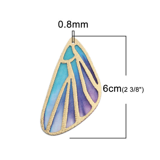 Picture of Fabric Pendants Butterfly Wing Multicolor 6cm x 3cm, 5 PCs