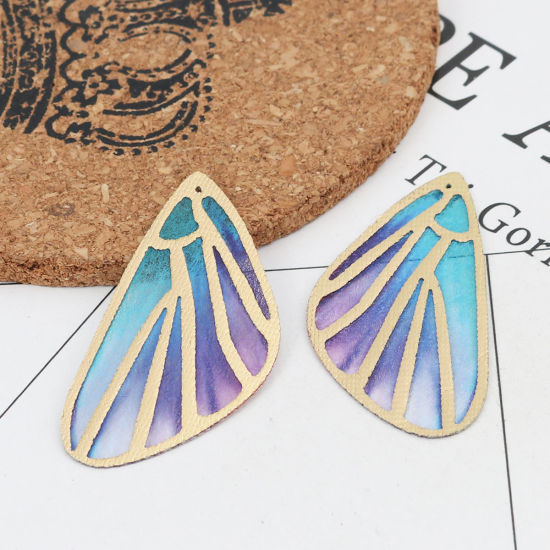 Picture of Fabric Pendants Butterfly Wing Multicolor 6cm x 3cm, 5 PCs