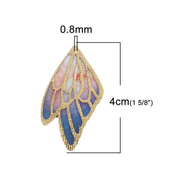 Picture of Fabric Pendants Butterfly Wing Multicolor 4cm x 2.3cm, 5 PCs