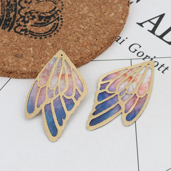 Picture of Fabric Pendants Butterfly Wing Multicolor 4cm x 2.3cm, 5 PCs