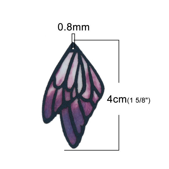 Picture of Fabric Pendants Butterfly Wing Multicolor 4cm x 2.3cm, 5 PCs