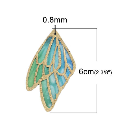 Picture of Fabric Pendants Butterfly Wing Multicolor 6cm x 3.4cm, 5 PCs