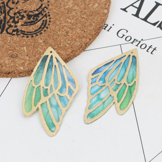 Picture of Fabric Pendants Butterfly Wing Multicolor 6cm x 3.4cm, 5 PCs