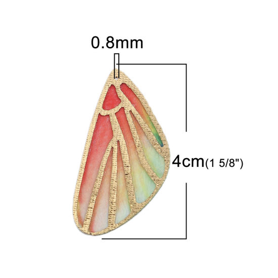 Picture of Fabric Pendants Butterfly Wing Multicolor 4cm x 2cm, 5 PCs