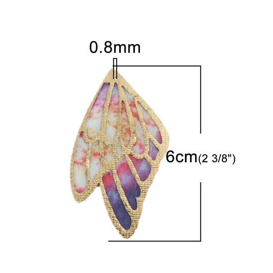 Picture of Fabric Pendants Butterfly Wing Multicolor 6cm x 3.4cm, 5 PCs