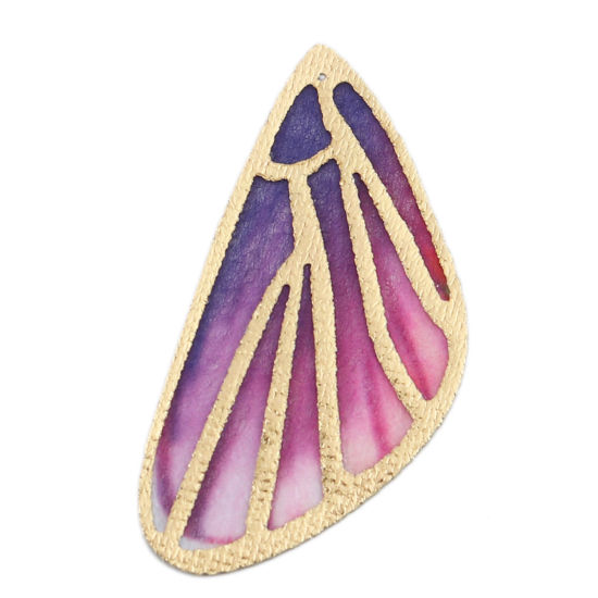 Picture of Fabric Pendants Butterfly Wing Multicolor 6cm x 3cm, 5 PCs