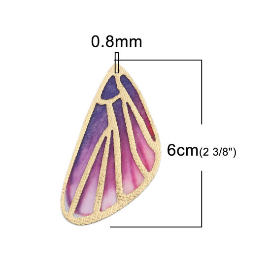 Picture of Fabric Pendants Butterfly Wing Multicolor 6cm x 3cm, 5 PCs