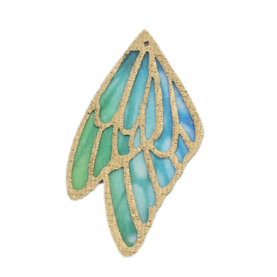 Picture of Fabric Pendants Butterfly Wing Multicolor 4cm x 2.3cm, 5 PCs