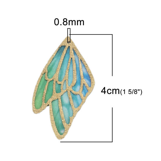 Picture of Fabric Pendants Butterfly Wing Multicolor 4cm x 2.3cm, 5 PCs