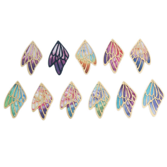 Picture of Fabric Pendants Butterfly Wing Multicolor 6cm x 3.4cm, 5 PCs