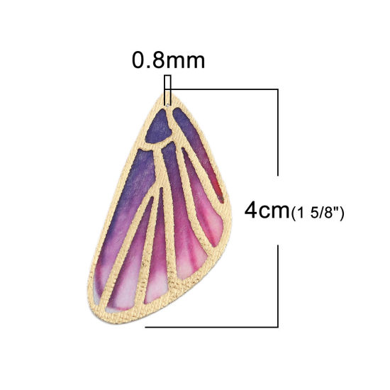 Picture of Fabric Pendants Butterfly Wing Multicolor 4cm x 2cm, 5 PCs