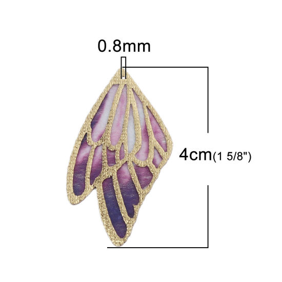 Picture of Fabric Pendants Butterfly Wing Multicolor 4cm x 2.3cm, 5 PCs