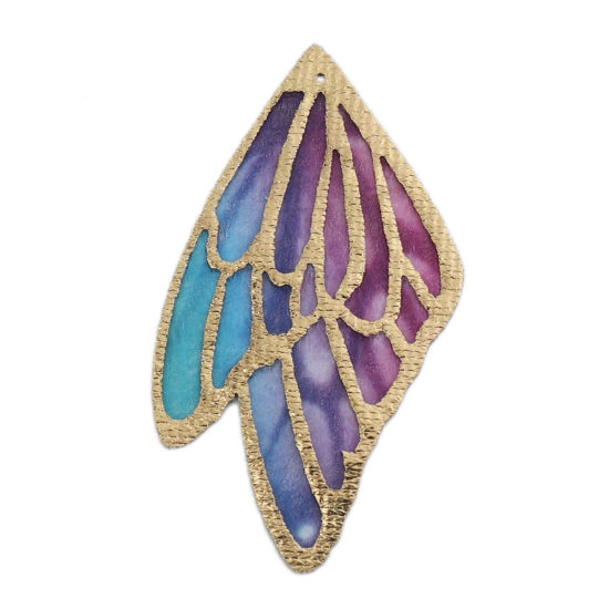 Picture of Fabric Pendants Butterfly Wing Multicolor 4cm x 2.3cm, 5 PCs