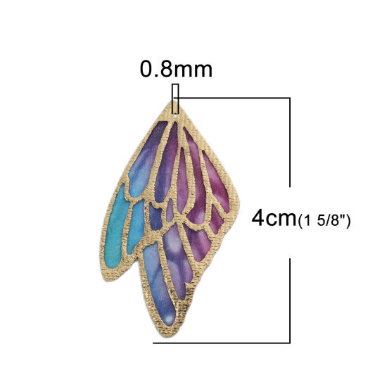 Picture of Fabric Pendants Butterfly Wing Multicolor 4cm x 2.3cm, 5 PCs