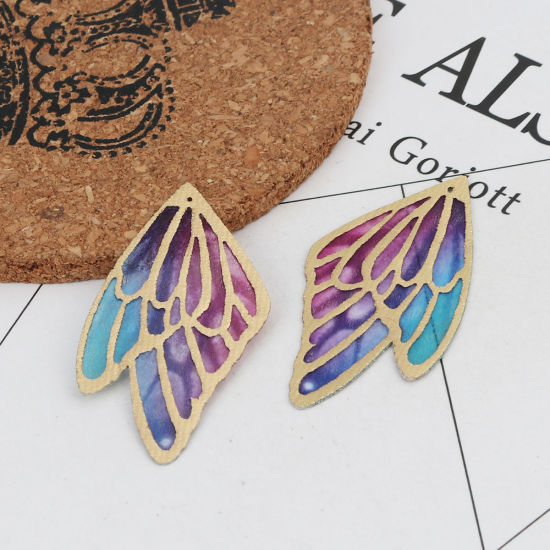 Picture of Fabric Pendants Butterfly Wing Multicolor 4cm x 2.3cm, 5 PCs