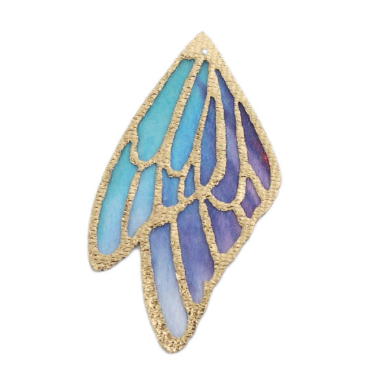 Picture of Fabric Pendants Butterfly Wing Multicolor 4cm x 2.3cm, 5 PCs