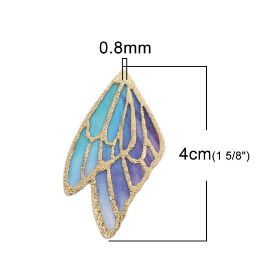 Picture of Fabric Pendants Butterfly Wing Multicolor 4cm x 2.3cm, 5 PCs