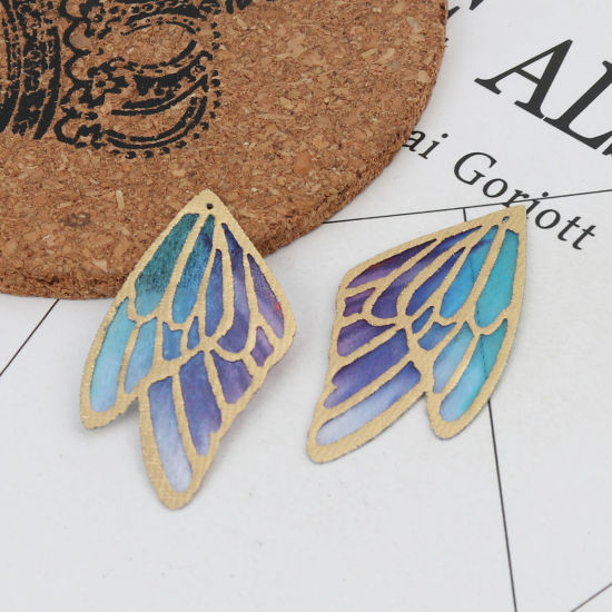 Picture of Fabric Pendants Butterfly Wing Multicolor 4cm x 2.3cm, 5 PCs