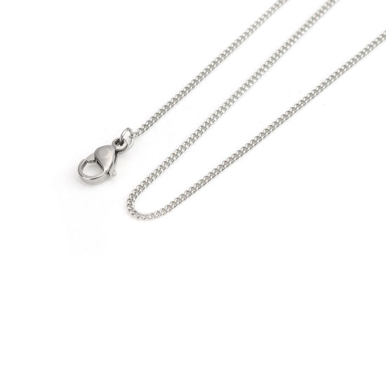 Picture of 304 Stainless Steel Link Curb Chain Necklace Silver Tone 52.5cm(20 5/8") long, 1 Piece