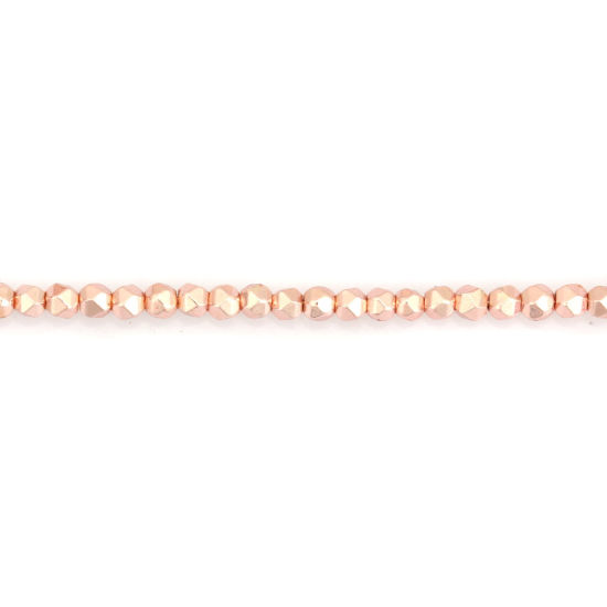 Picture of (Grade B) Hematite ( Natural ) Beads Rose Gold About 2mm x 2mm, Hole: Approx 1mm, 40cm(15 6/8") long, 1 Strand (Approx 202 PCs/Strand)