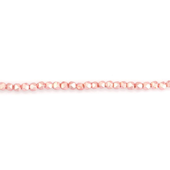 Picture of (Grade B) Hematite ( Natural ) Beads Pink About 2mm x 2mm, Hole: Approx 1mm, 40cm(15 6/8") long, 1 Strand (Approx 202 PCs/Strand)