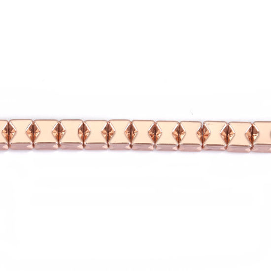 Picture of (Grade B) Hematite ( Natural ) Beads Rose Gold About 4mm x 4mm, Hole: Approx 1mm, 40.5cm(16") long, 1 Strand (Approx 101 PCs/Strand)
