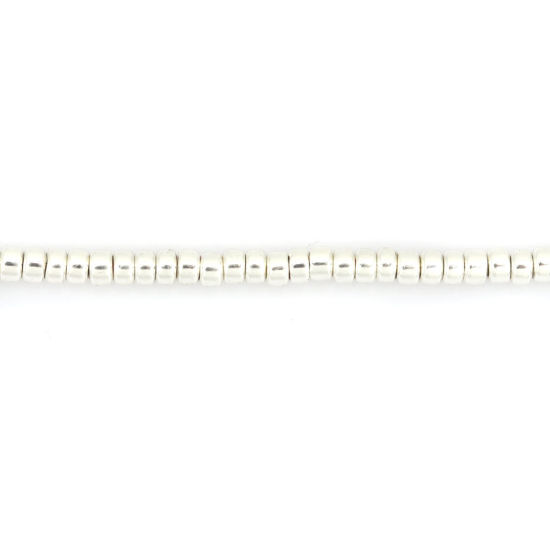 Bild von (Klasse B) Hämatit ( Natur ) Perlen Rund Silbrig ca. 3mm D., Loch:ca. 1mm, 40.5cm lang, 1 Strang (ca. 198 Stück/Strang)