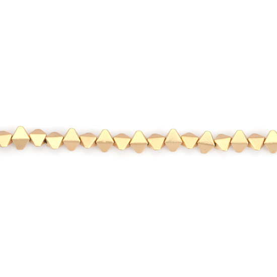 Immagine di (Grado B) Ematite  ( Naturale ) Perline Rombo Champagne Matte Come 6mm x 5mm, Foro:circa 1mm, 40.5cm L unghezza, 1 Filo (Corca 95 Pz/ Sfilza)