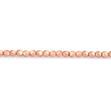 Bild von (Klasse B) Hämatit ( Natur ) Perlen Rose gold Matt ca. 3mm x 3mm, Loch:ca. 1mm, 40cm lang, 1 Strang (ca. 130 Stück/Strang)