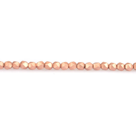 Bild von (Klasse B) Hämatit ( Natur ) Perlen Rose gold Matt ca. 3mm x 3mm, Loch:ca. 1mm, 40cm lang, 1 Strang (ca. 130 Stück/Strang)