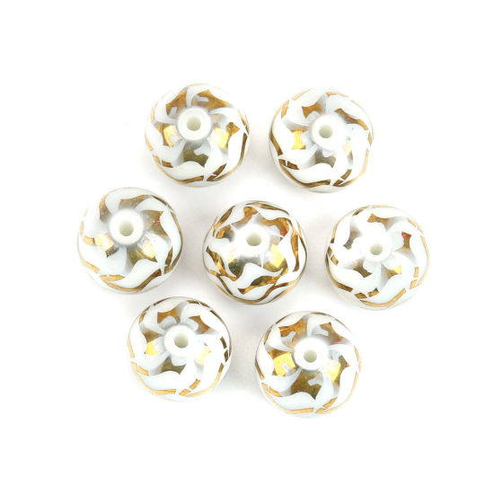 Picture of Glass Beads Round Golden About 10mm Dia, Hole: Approx 1.4mm, 20 PCs