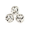 Picture of Zinc Based Alloy Spacer Beads Round Antique Silver Color Filigree About 11mm Dia., Hole: Approx 2mm, 10 PCs