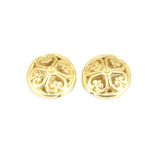 Imagen de Zamak Cuentas Ronda Oro Mate Filigrana Aprox 17mm Dia, Agujero: Aprox 1.5mm, 5 Unidades