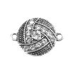 Imagen de Zamak Conectores Ronda Plata Antigua Transparente Rhinestone 27mm x 20mm, 4 Unidades