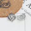 Imagen de Zamak Conectores Ronda Plata Antigua Transparente Rhinestone 27mm x 20mm, 4 Unidades