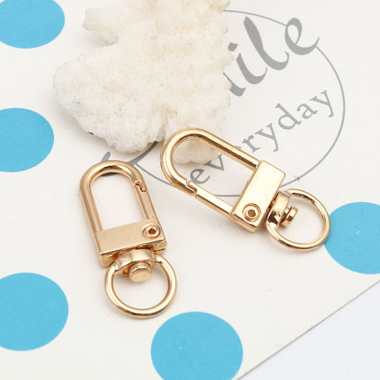 Picture of Zinc Based Alloy Keychain & Keyring Gold Plated Oval 3.3cm x 1.2cm, 10 PCs