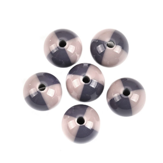 Picture of Resin Spacer Beads Round Blue Violet About 18mm Dia, Hole: Approx 3.4mm, 10 PCs